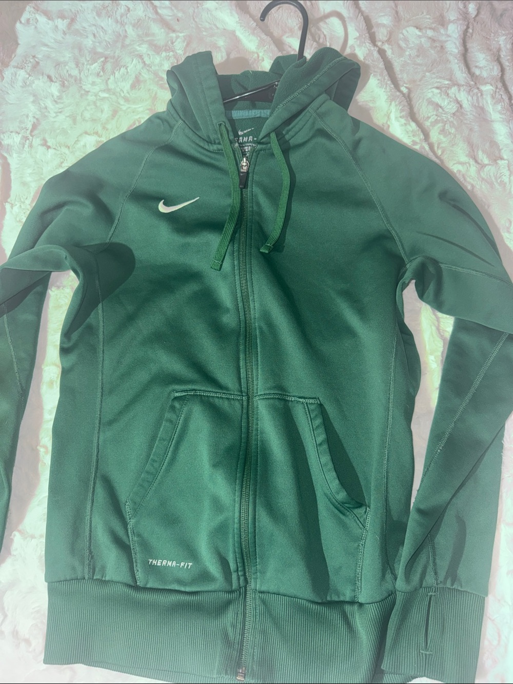 Nike Dark Green Full-Zip Therma-Fit Hoodie